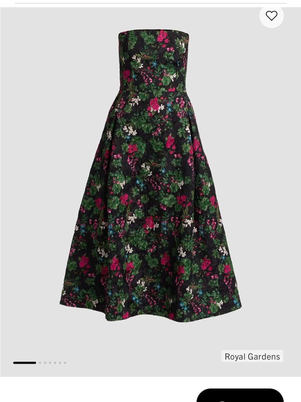 Sachin & Babi Cloque Strapless Floral Midi Dress Size 14 NWOT